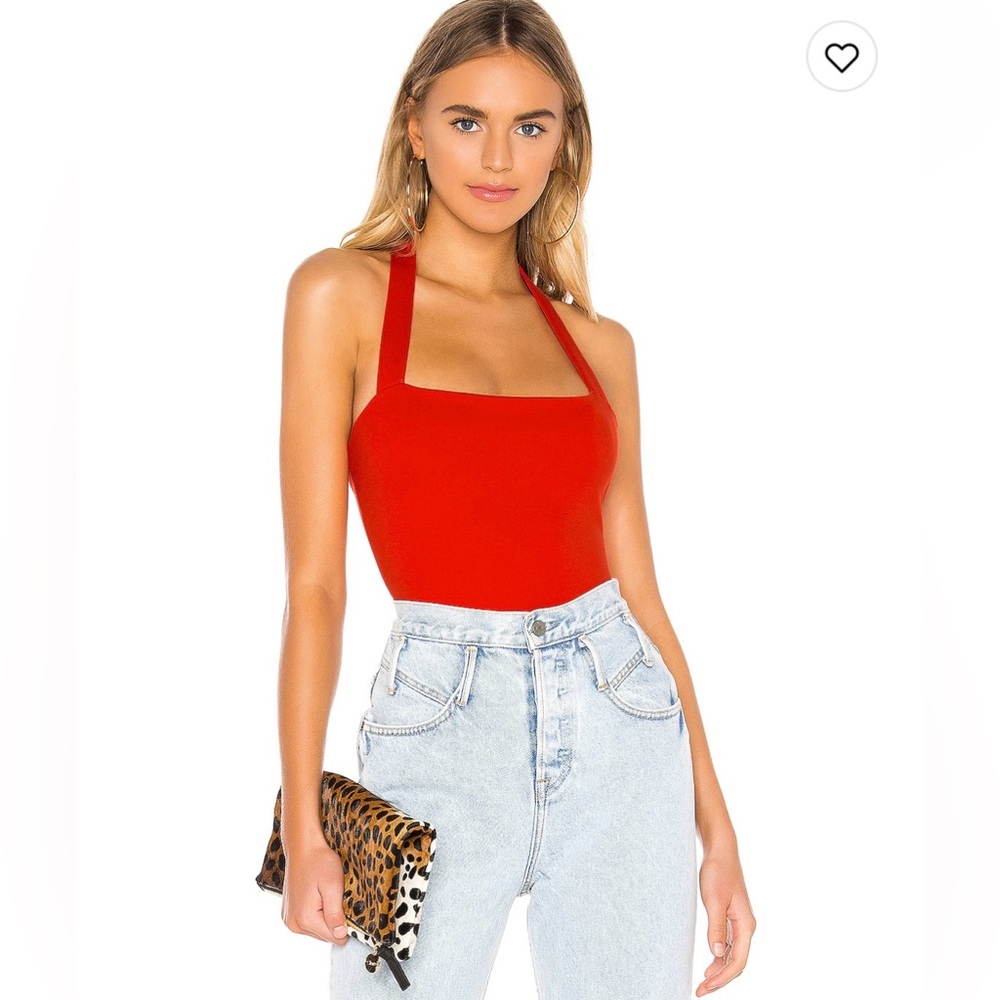 NWOT Superdown, Reese Halter Bodysuit, Red